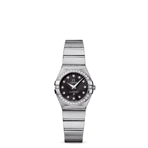 Omega Constellation Quartz 24 Brushed Stainless Steel / Diamond / Black Supernova